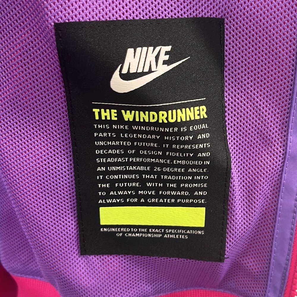 Nike Windrunner Pink Purple Windbreaker Rain Jacket Men’s Large Women’s L/XL NWT - Picture 13 of 14
